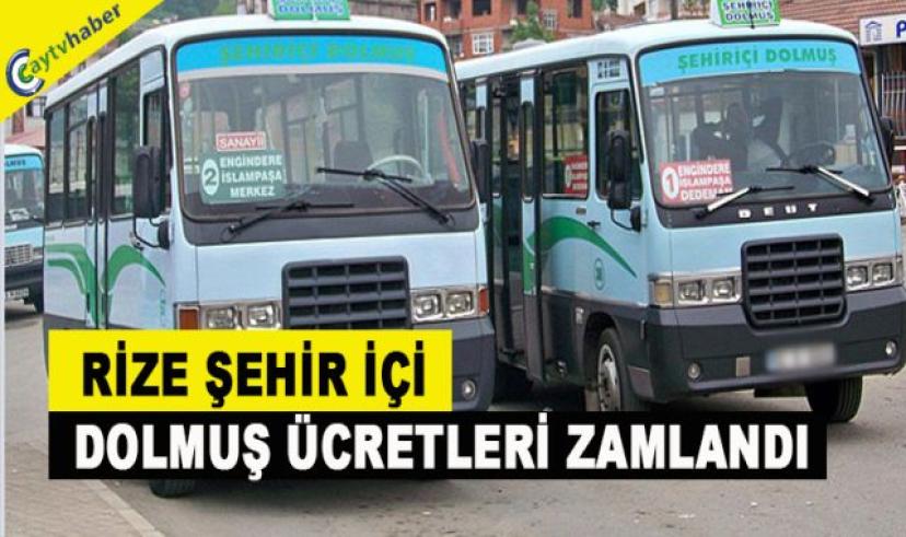 Rize’de dolmuş ücretlerine zam , İşte yeni fiyatlar
