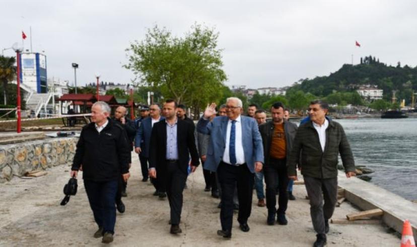 Başkan Posbıyık, sahildeki çalışmaları denetledi