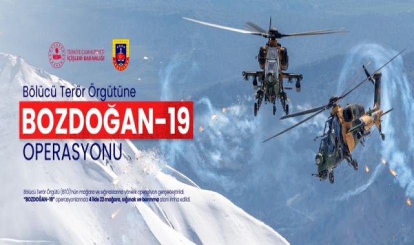 Bozdoğan-19 Operasyonlarında tonlarca patlayıcı ve mühimmat ele geçirildi