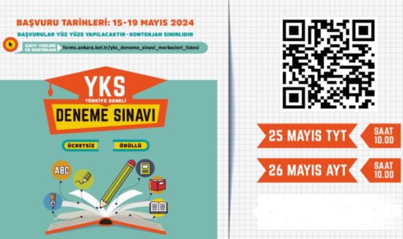 Ankara Büyükşehir Belediyesi’nden Ücretsiz (YKS) deneme sınavı