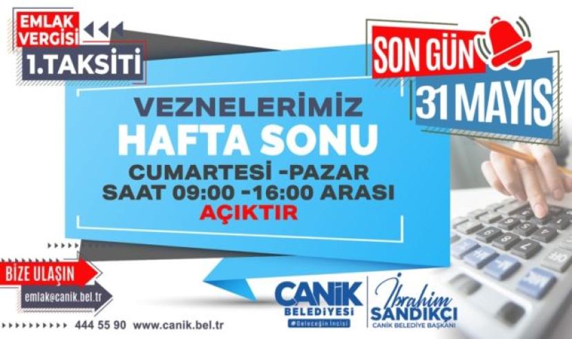 Canik’te Vezneler hafta sonu açık