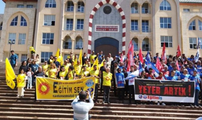 Kahramanmaraş’ta öğretmenler şiddete hayır dedi