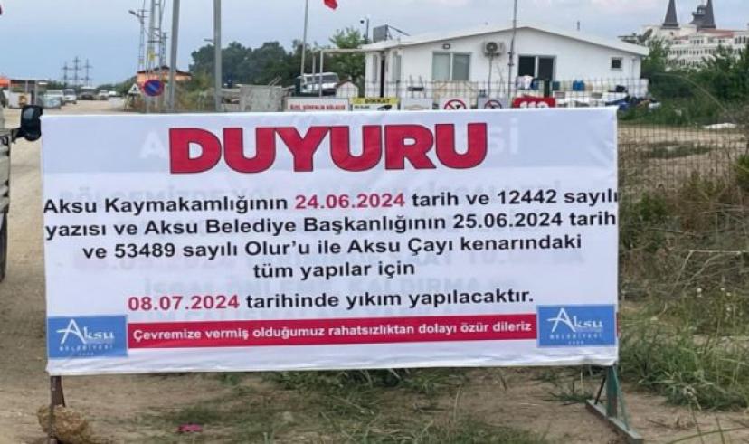 Aksu Çayı işgalden kurtarılacak