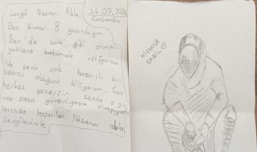Minik sporculardan Paris’te ülkemizi temsil eden sporculara mektup