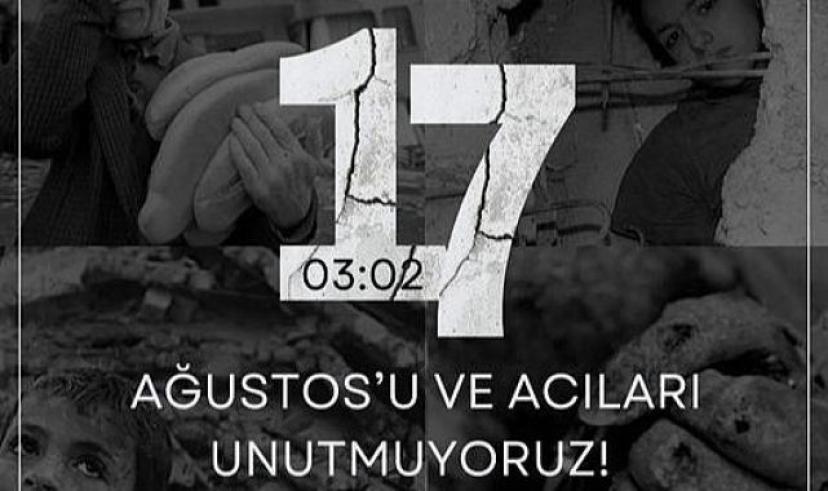 Ardahan Eğitim-İş, 17 Ağustos depremini unutmadı