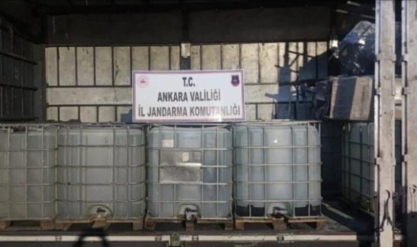 Ankara’da 6 milyon TL değerinde 10 bin litre etil alkol ele geçirildi
