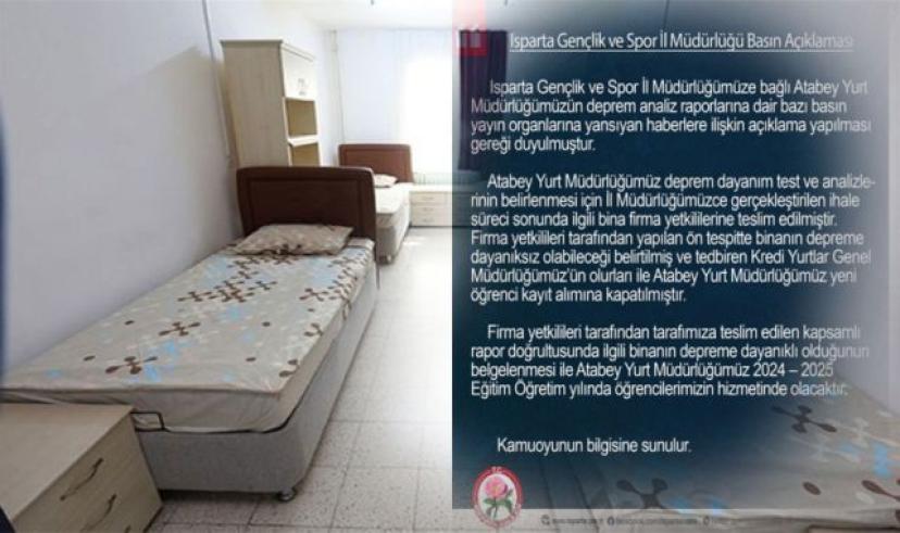 Isparta’da Atabey KYK düğümüne açıklama geldi