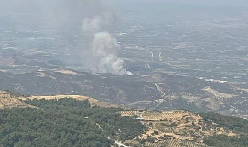 İzmir’de ormanlık alanda yangına havadan ve karadan müdahale başladı