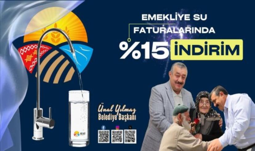 Kelkit Belediyesi’nden emeklilere su faturasında %15 indirim