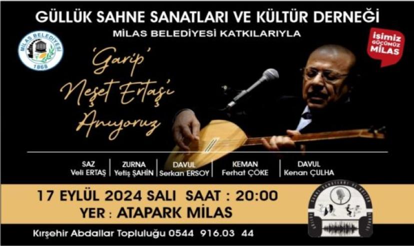 Neşet Ertaş, Ölüm yıldönümünde Milas’ta anılacak