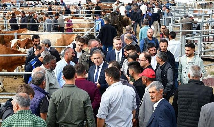 Vali Çiçek hayvan pazarını inceledi