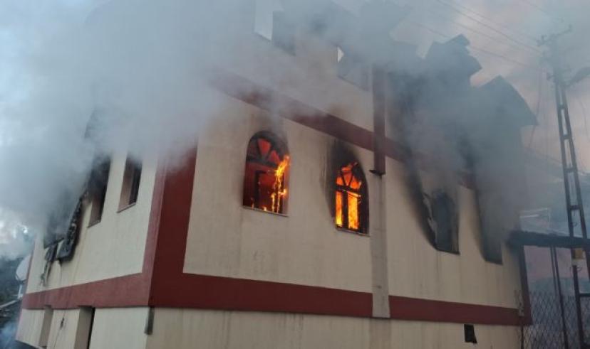 Başkentin Beypazarı ilçesinde yangın