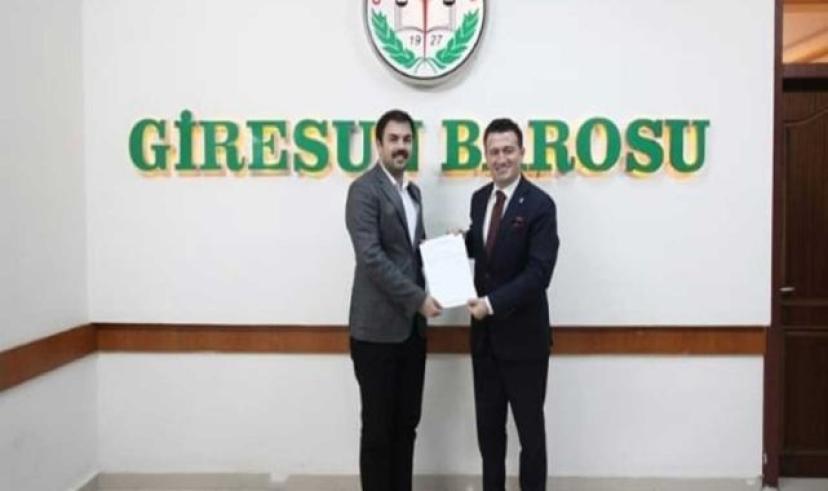 Giresun Baro Başkanı Seçilen Av. Soner Karademir Mazbatasını Alarak Görevine Başladı