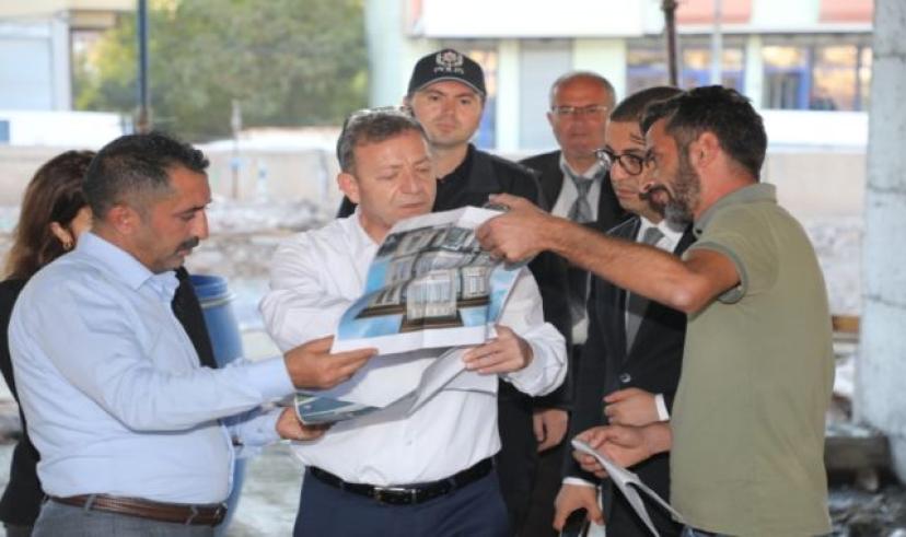 Kars Valisi Ziya Polat, Kağızman Emniyet Müdürlüğü inşaatında inceleme yaptı