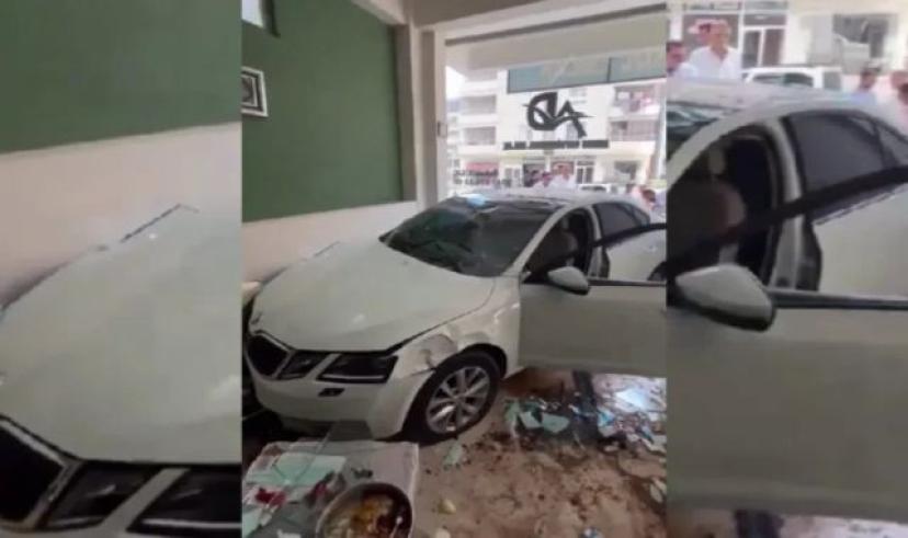 Şanlıurfa’da kaza… Araç işyerine daldı!