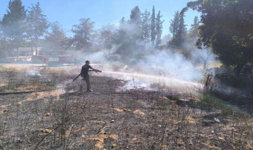 Serik’te çocukların attığı torpil yangına neden oldu