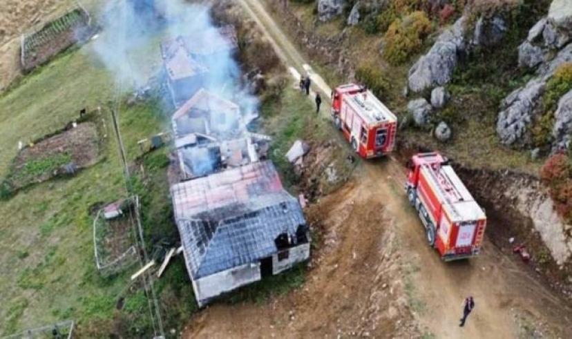 Trabzon’da yayla evinde yangın çıktı