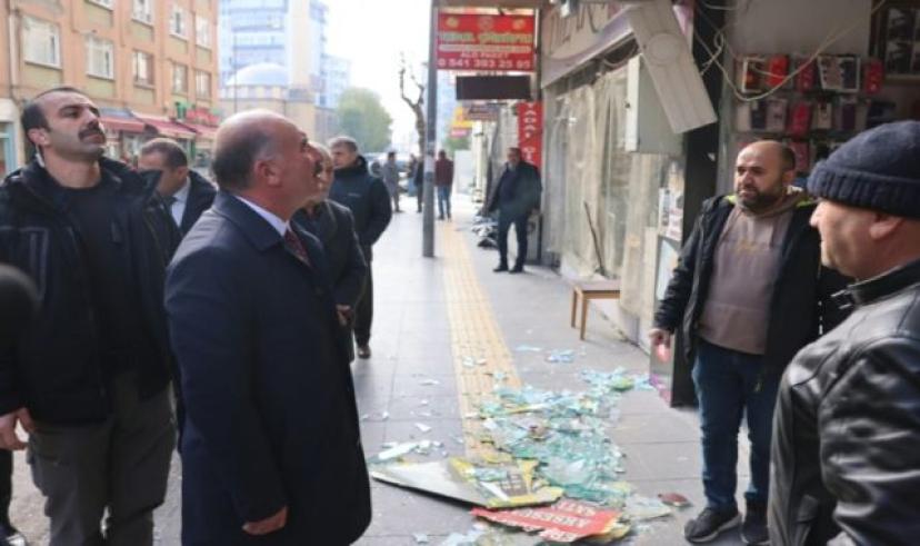 Çorum Valisi patlama meydana gelen binada inceleme yaptı