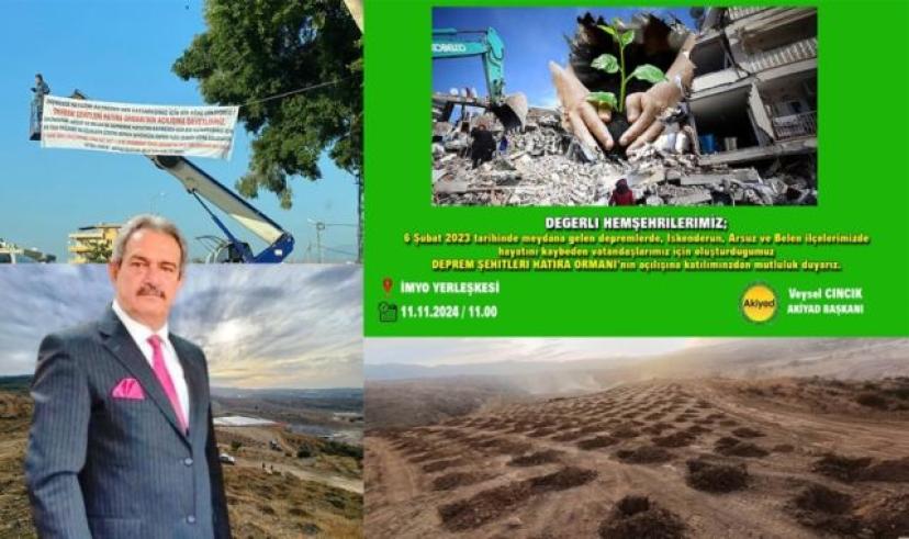 İskenderun’da deprem şehitleri anısına hatıra ormanı: TİMBİR’den destek