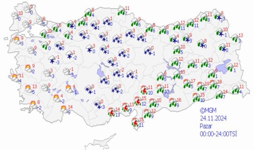 Meteoroloji’den Sel, Don ve buzlanma uyarısı