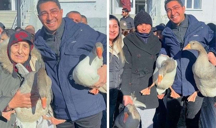 Damal Belediyesi kadın çiftçilere kaz dağıttı