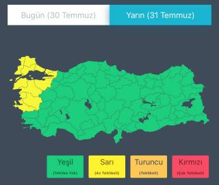 AFAD: Marmara ve Kuzey Ege'de kuvvetli rüzgar ve fırtına uyarısı