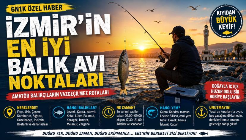 İzmir’in En İyi Balık Avı Noktaları Nereler? İşte Amatör Balıkçıların Vazgeçilmez Rotaları