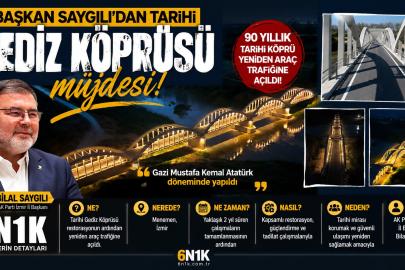 90 Yıllık Tarihi Gediz Köprüsü Yeniden Hizmete Açıldı