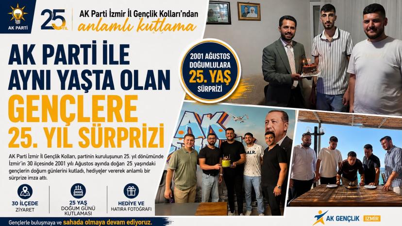 AK Parti ile aynı yaşta olan gençlere İzmir’de 25. yıl sürprizi