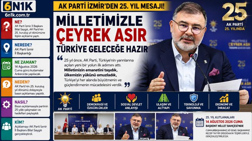 AK Parti İzmir’den 25. yıl mesajı: “Milletimizle çeyrek asır, Türkiye geleceğe hazır”