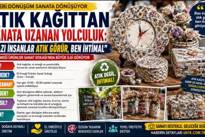 ATIK KAĞIDIN EL İŞİ VE BOYAMA SANATIYLA TAMAMLADIĞI YOLCULUĞU