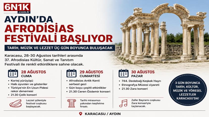 Aydın’da Afrodisias Festivali başlıyor: Üç gün boyunca tarih, müzik ve lezzet