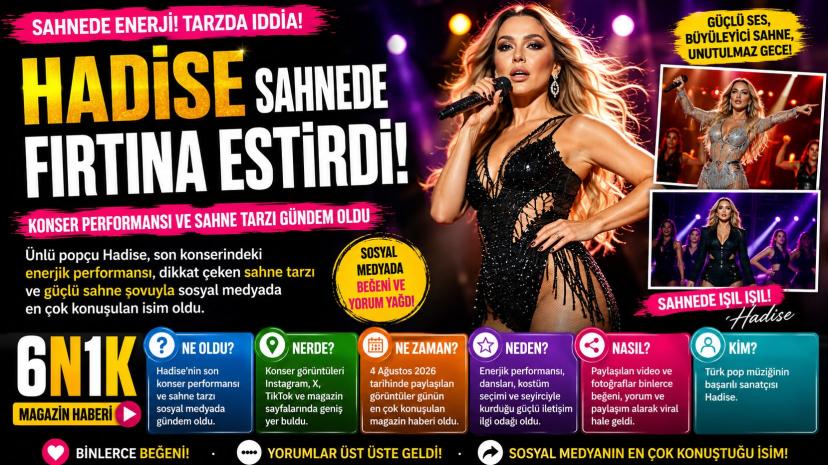 Hadise Sahnede Fırtına Estirdi! Konser Performansı ve Sahne Tarzı Gündem Oldu