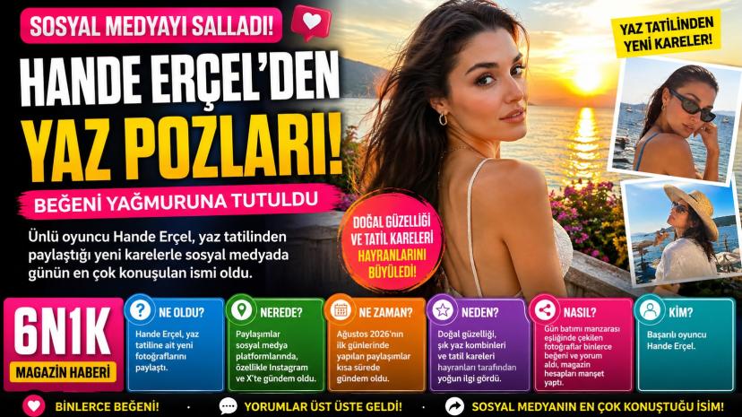 Hande Erçel Yaz Tatili Paylaşımlarıyla Gündem Oldu