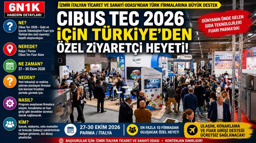 İzmir’den Gıda Sektörüne İtalya Fırsatı: Cibus Tec 2026 İçin Başvurular Başladı