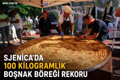 Sjenica’da 100 kilogramlık dev Boşnak böreği ilgi odağı oldu