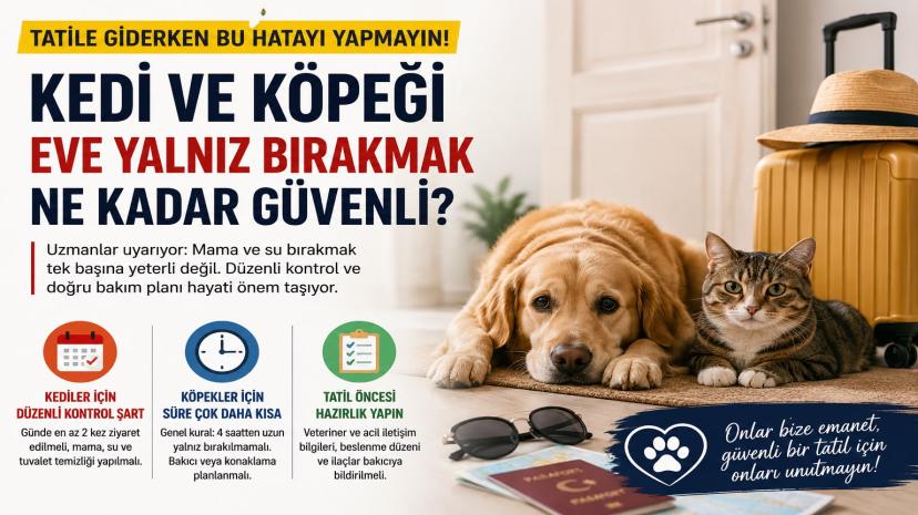 Tatile giderken bu hatayı yapmayın: Kedi ve köpeği evde yalnız bırakmak ne kadar güvenli?