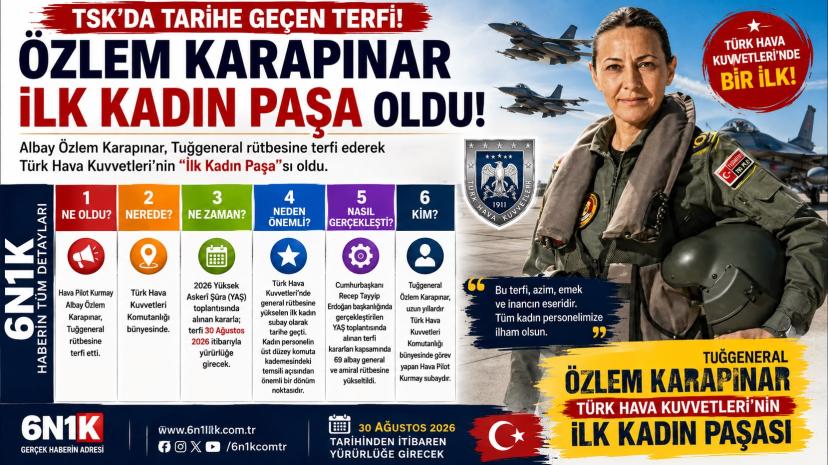 TSK'da tarihe geçen terfi! Özlem Karapınar 'ilk kadın Paşa' oldu