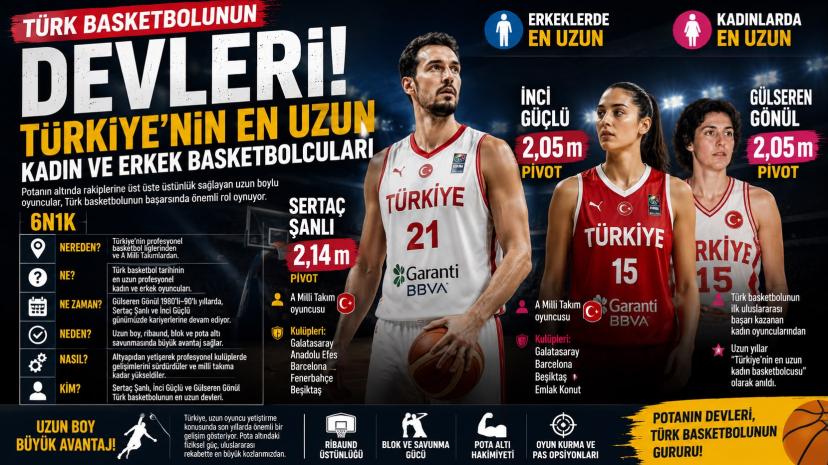 Türk Basketbolunun Devleri! Türkiye’nin En Uzun Kadın ve Erkek Basketbolcuları