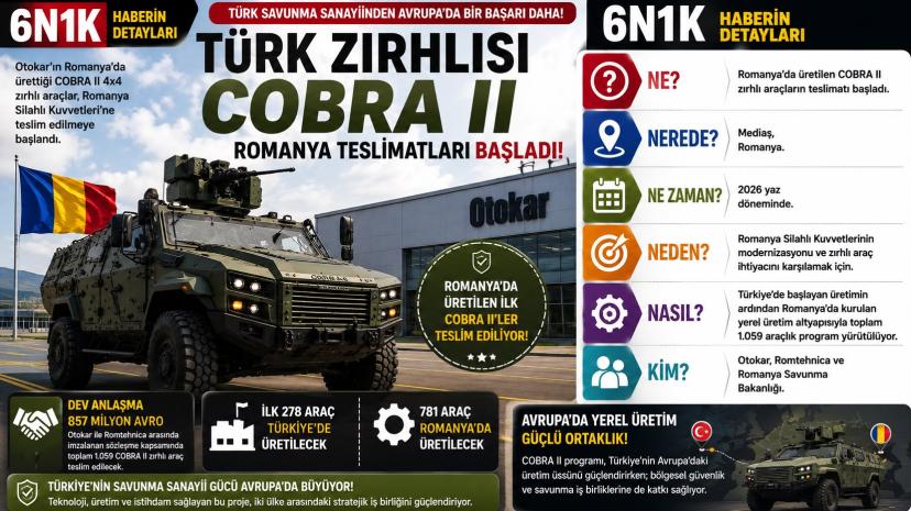 Türk Zırhlısı COBRA II Avrupa’da Güçleniyor: Romanya Teslimatları Başladı