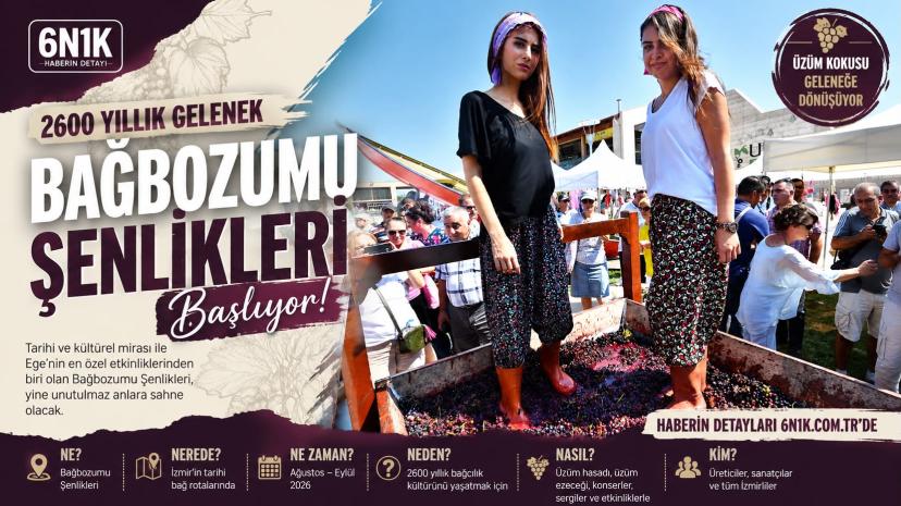 Urla’da 2 Bin 600 Yıllık Gelenek Yaşatılıyor: Bağbozumu Şenlikleri Başlıyor