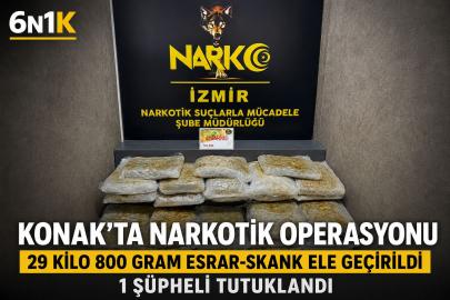 Konak’ta uyuşturucu operasyonu: 29 kilo 800 gram skank ele geçirildi