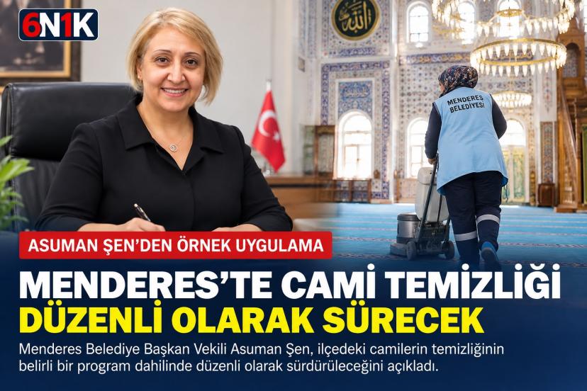 Menderes’te Camiler Köşe Bucak Temizleniyor