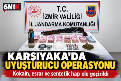 Karşıyaka’da uyuşturucu operasyonu: Kokain, esrar ve sentetik hap ele geçirildi